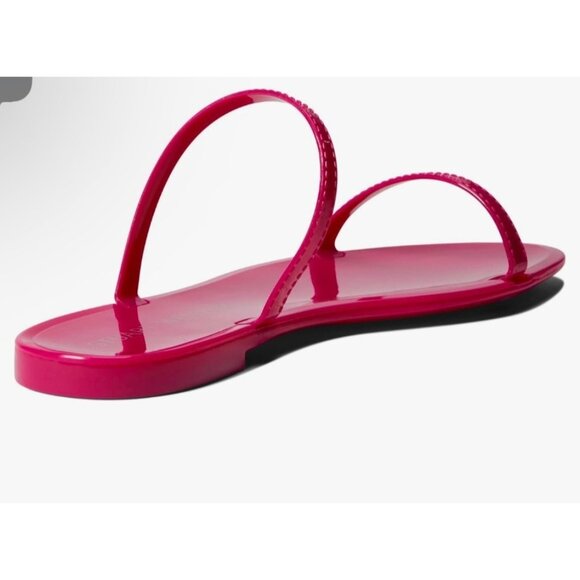 Stuart Weitzman Sawyer Slides Dual Band Size 8 EU 38.5 Flat Orchid NWOB Pink - Picture 4 of 12